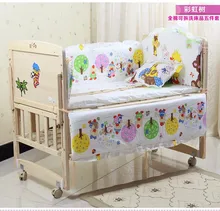 Promotion 7pcs baby bedding set printed baby bed cuna crib bumper bumper duvet matress pillow