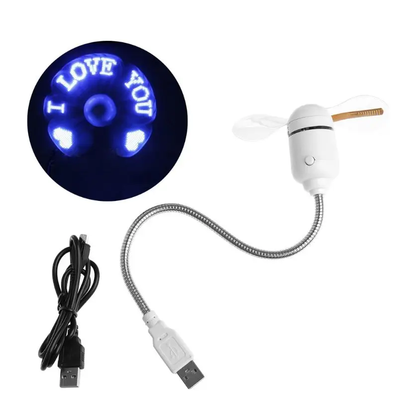 

USB LED Light Flexible Fan Cooling DIY Program Editable Message For PC Laptop