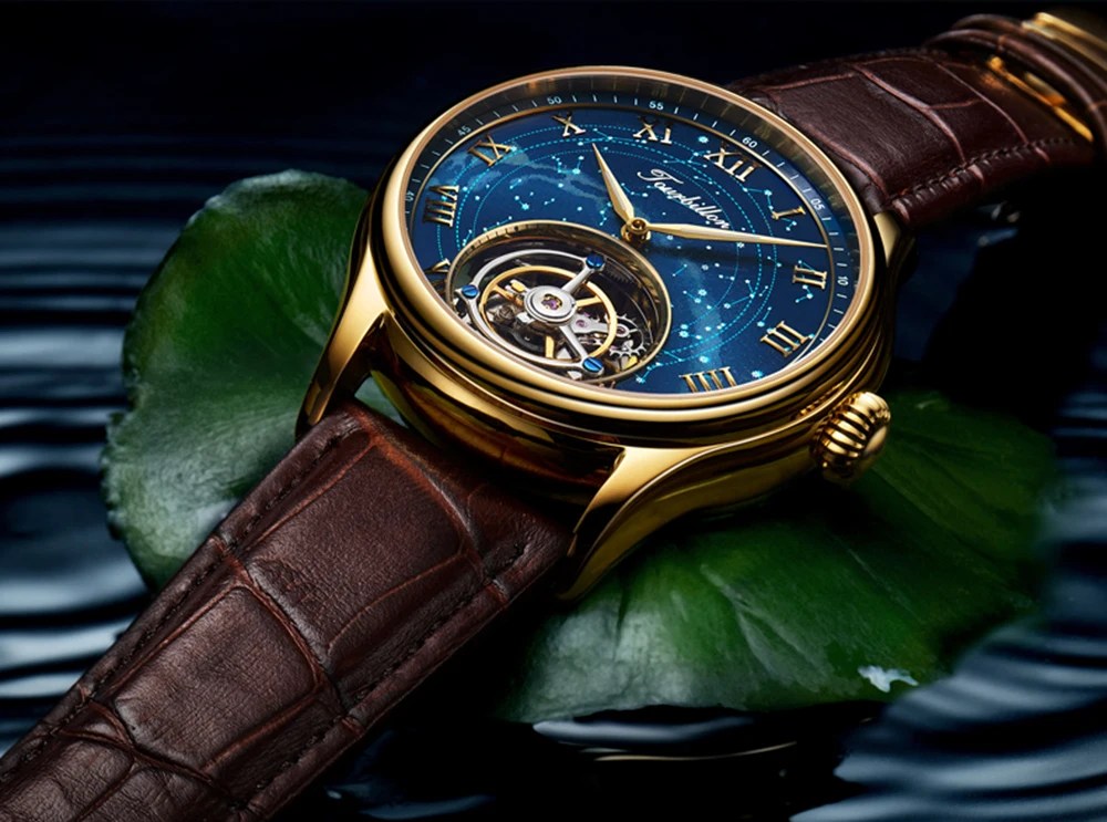 Guanqin настоящие турбийон мужские часы механические часы лучший бренд класса люкс мужские часы водонепроницаемые сапфировые Relogio Masculino