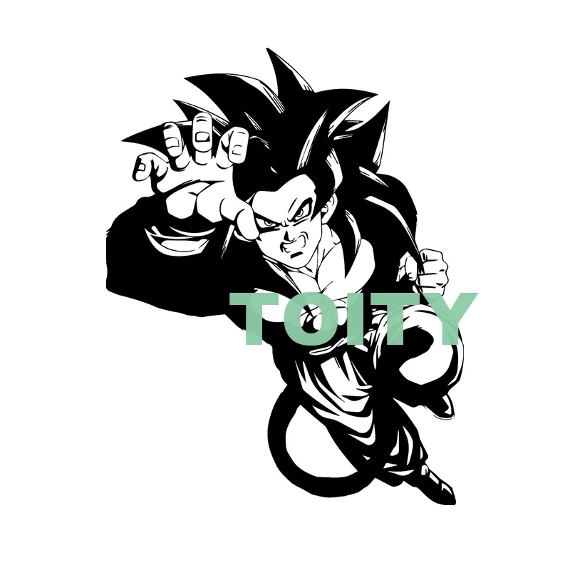 29 дизайнов Dragon Ball Z Broly Goku Vegeta Saiyan виниловая наклейка на стену Gotenks наклейка Whis Beerus Frieza аниме Декор - Цвет: Goku H73cm x W57cm