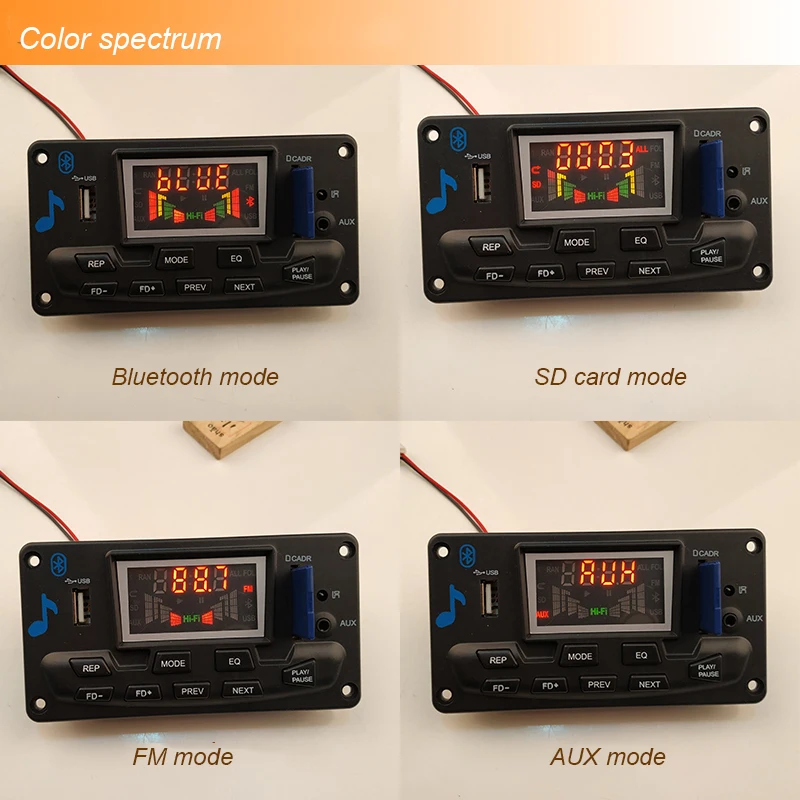Lusya TPA3116 Bluetooth 50 Вт * 2 streo аудио усилитель плата с цветным экраном Spectrumt для