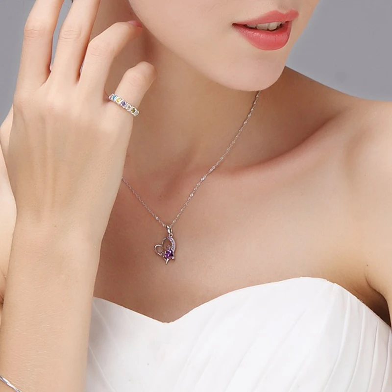 romantic purple crystal necklace for lover (6)
