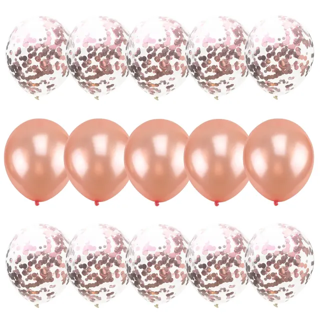 15pcs Mix Confetti Latex Balloons Hot Pink Blue Rose Gold for Baby Shower Happy Birthday Party Decorations Wedding Balloons