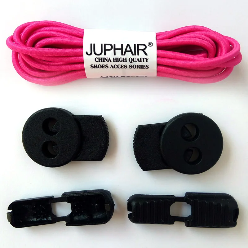 New 1 Pair New Black Laces Buckle Buckle Fashion No Tie Locking Shoelaces Sneakers Elastic Shoelaces Children Safe Elastic Laces