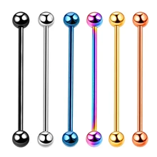 1 шт. сталь анодированный Цвет промышленный пирсинг 34 мм длина промышленный бар леса хрящевая спираль язык пирсинг ювелирные изделия для тела