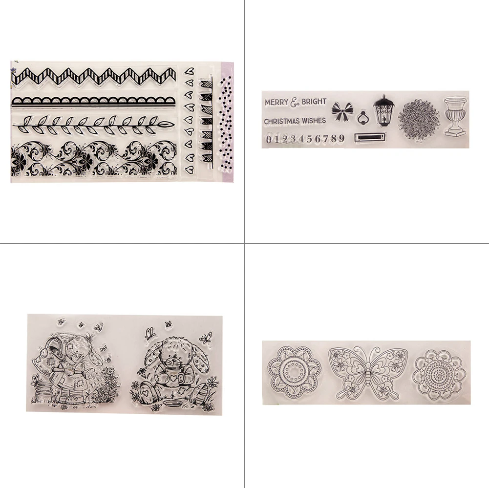 

Scrapbook Transparent Silicone Rubber Stamp Lot Handmade DIY Album Decoration Seal Embossing Die Embossed Carbon Steel Mold