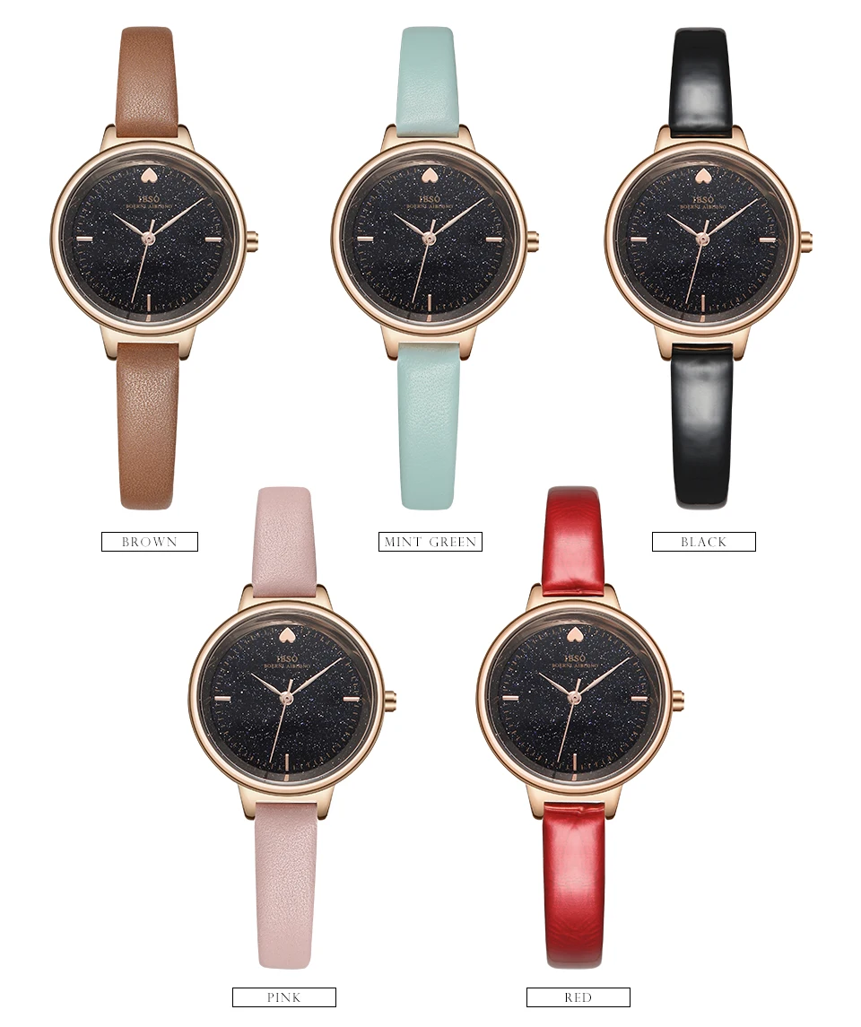2018 Fashion Starry Sky Watch Women Love Heart Watch Thin Simple Female Watch 4
