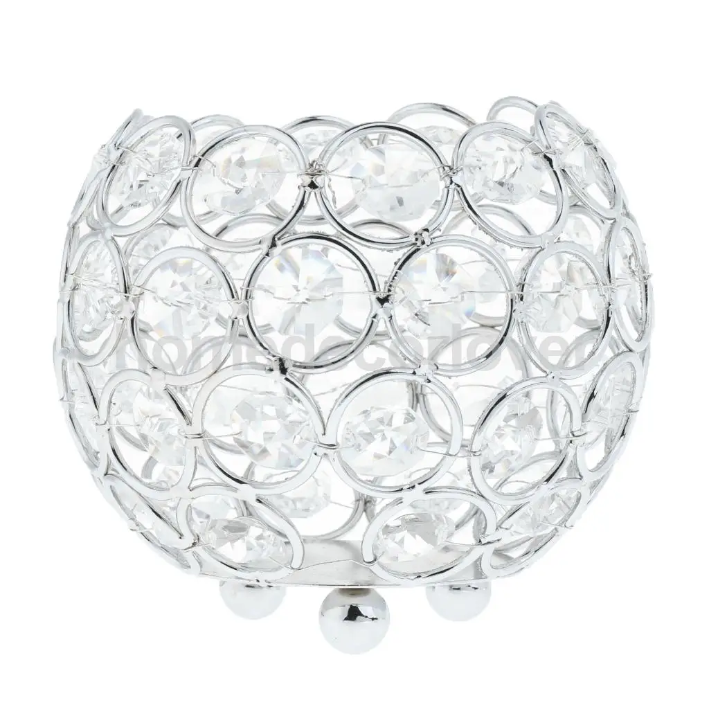 3'' Crystal Candle Holder Banquet Candlestick Tabletop Centerpiece Festive Holidays Wedding Supplies Lamp Decor 
