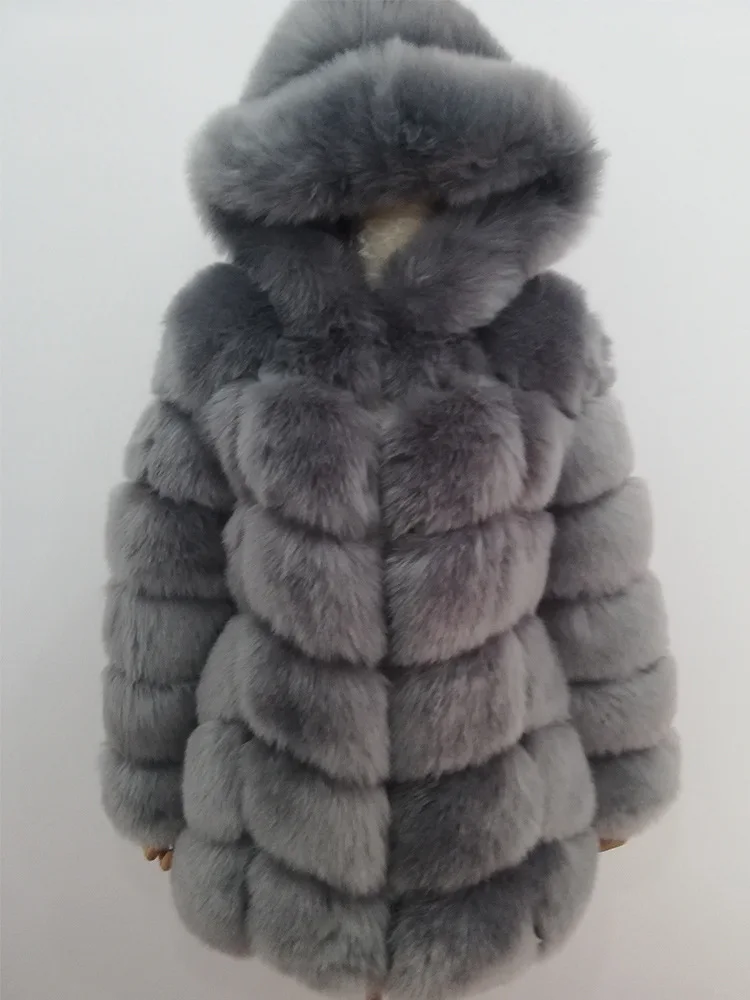 Lisa Colly, новинка, искусственный Лисий мех, пальто, женское, с длинным рукавом, искусственный мех, пальто, куртка с капюшоном, для женщин, толстый мех, пальто, куртка