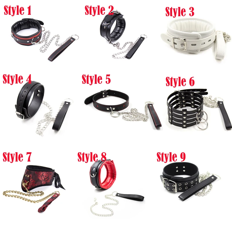 Pu Leather Fetish Sm Bondage Sex Neck Collar And Leash Adult Game Sex Product Sex Toys Slave