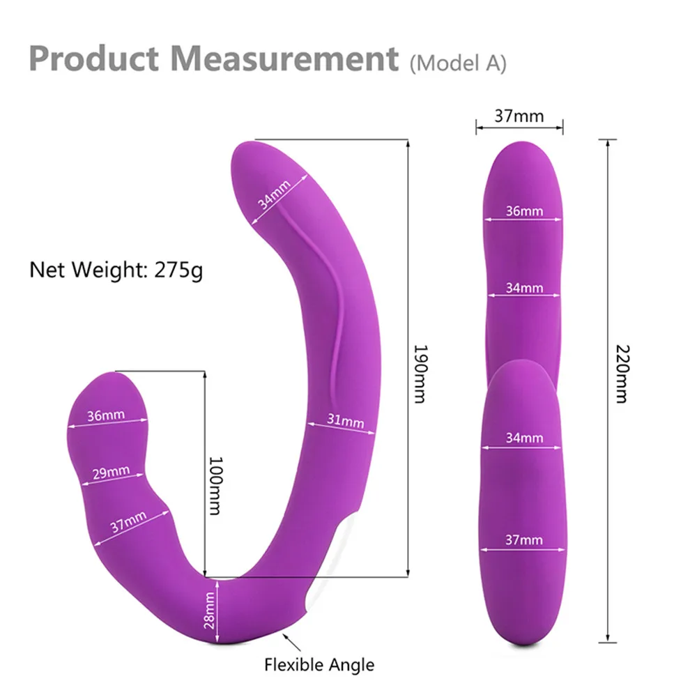 Sex Toys Vagina Strapless Strapon Dildo Vibrator For Woman 10 Speeds Double Vibrating G Spot Clitoris Adult Sex Toys For Lesbian (2)