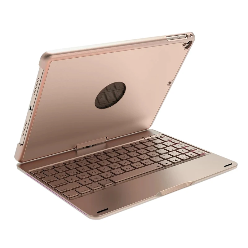 

F180 Wireless Bt Keyboard 360 Degree Rotating Portable Foldable Stand Protective Cover Holder Colorful Backlight Keypad For Ip