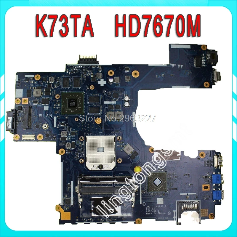 K73TA материнская плата QBL70LA 7553P hd7670m 1 ГБ для For Asus X73T K73TK R73T ноутбука плата|motherboard