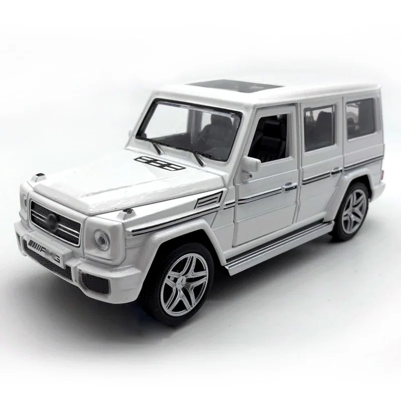 1:32 Масштаб литой автомобиль Benz G-Class SUV AMG Модель оттягивающийся автомобиль подарок на день рождения игрушка для мальчика - Цвет: Белый