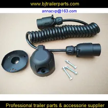 Буксировка прицепов витой кабель, спиральный кабель, спиральный кабель, 3 м, 7 pin 12 V пластиковые вилки и розетки прицепа, запчасти для прицепа