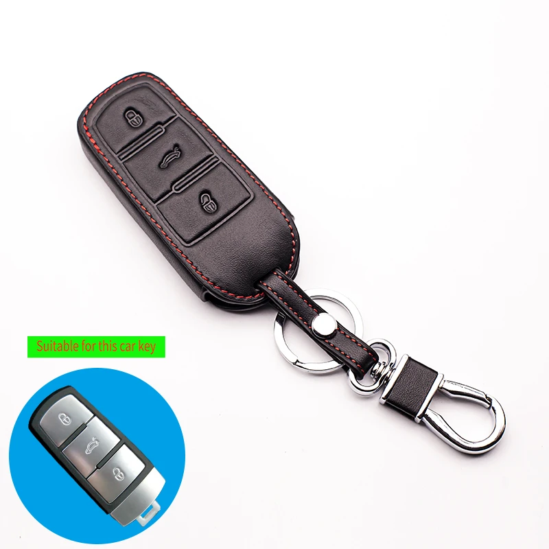 Кожаный Автомобильный ключ сумка 3 кнопки для Volkswagen VW Passat CC B6 B7 B7L CC R36 Maogotan B5 Passat 3C чехол авто ключ автомобильный кошелек оболочка