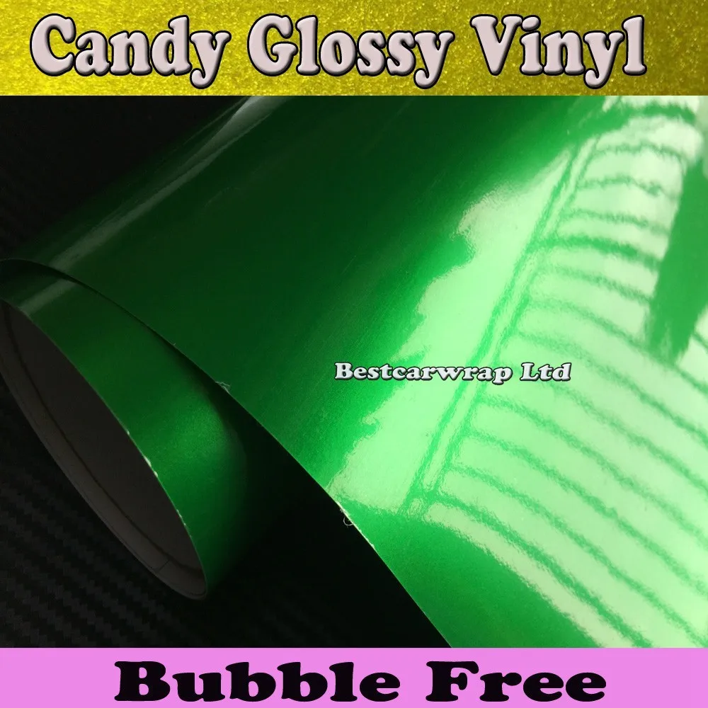 candy high gloss green metallic car wrapping film (5)