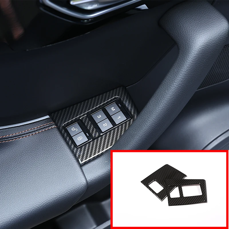 

2 pcs For Jaguar F-Pace X761 16-18 for Left Hand Drive Carbon Fiber ABS Seat Memory Lock Switch Button Cover Trim Car Accessory