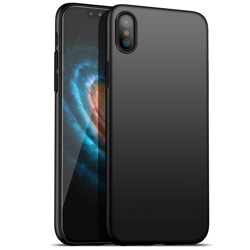Black XS Max чехол для iPhone XS чехол для iPhone XR чехол жесткая задняя крышка из ПК Mofi для iPhone X чехол однотонный цвет чистый черный красный - Цвет: Black