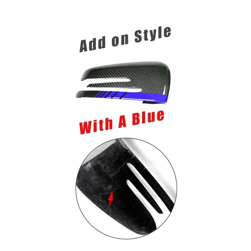 Add on With A Blue E Class углеродного волокна автомобиля боковое зеркало крышки для Mercedes Benz W212 2009- W207 2010 - Цвет: Add on With A Blue