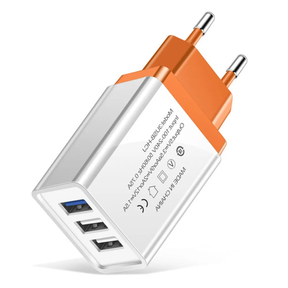 3-Порты USB Зарядное устройство 5 V/2A стены, ВЫСОКАЯ ЧЁТКОСТЬ, быстро заряжающийся мобильный телефон, планшет универсальная зарядка для Apple iPhone X iPad samsung Сяомэй huawei