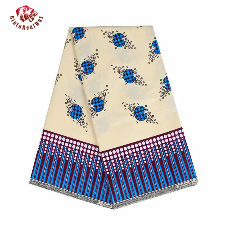 

2019 Latest 6 Yards 100% Cotton Fabric African Print Fabric new Wax bintareal Wax African Print Fabric Wedding Dress 24FS1129
