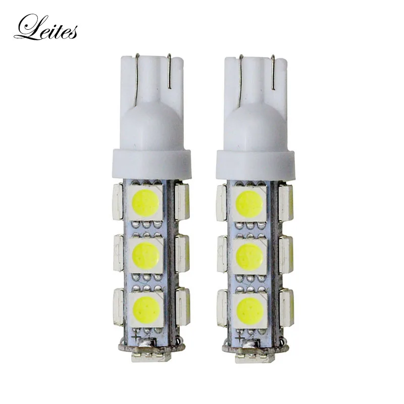 Лейтес 100 шт. белый T10 13 SMD 5050 194 168 192 авто боковые Светильник лампы авто светодиодный W5W 12V Клин лампы автомобильных светодиодных фар Светодиодный светильник