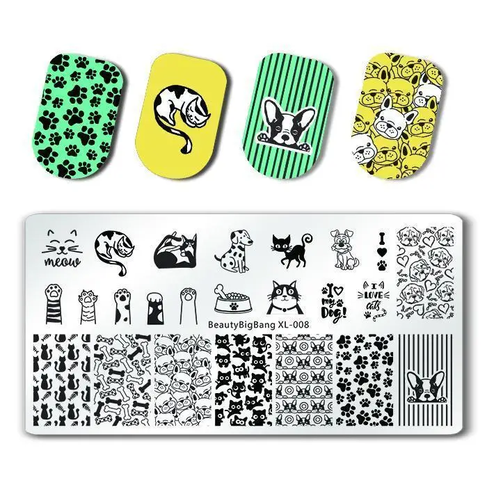 BeautyBigBang 6*12 см прямоугольные пластины для штамповки ногтей летние геометрические штампы для дизайна ногтей шаблон изображения пластины трафареты XL 001 до 030
