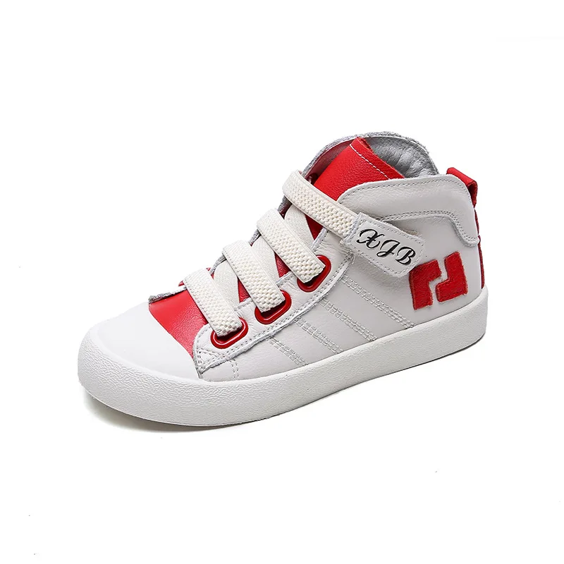 

Genuine leather KIDS 2018 Winter Baby Girl Star Sport Shoe Children High Top Sneaker Boy Genuine Leather Casual Trainer