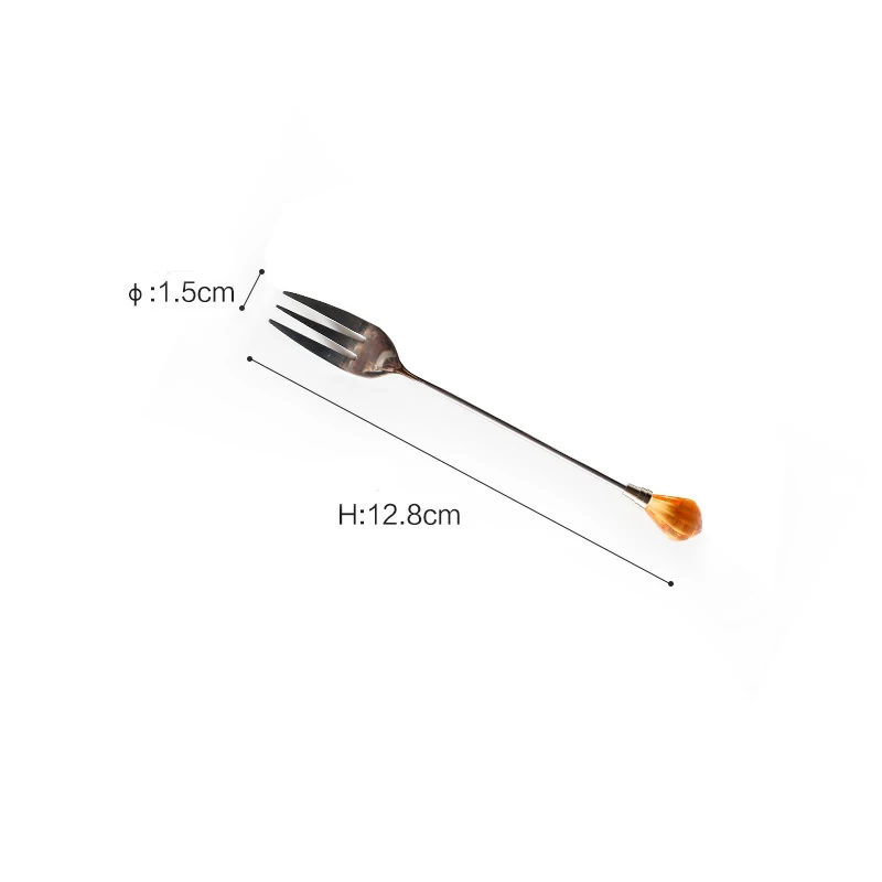 3PCs Fork 3 шт ожерелье с каплевидными кристаллами четырехлистная кофейная ложка, вилка для фруктов мороженое для молока и сахара десерт для чая и меда половник для супа мешалка бар - Цвет: 3PCs Fork