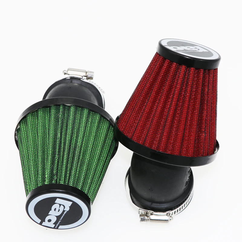 35mm-rosso Filtro aria moto Vobor Moto universale Filtro aria aspirata curva 45 gradi