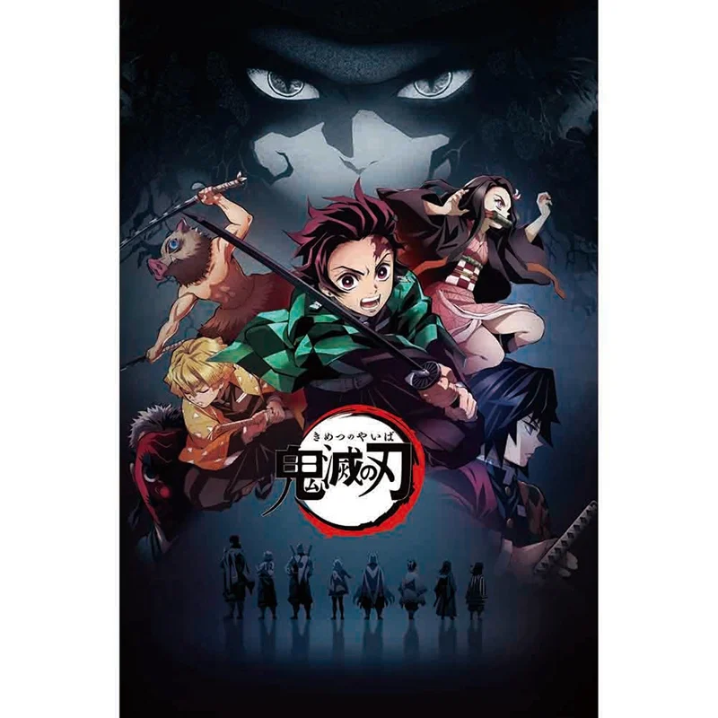 Японское аниме Demon Slayer: Kimetsu no Yaiba Kamado Tanjirou Nezuko настенный прокрутка постер