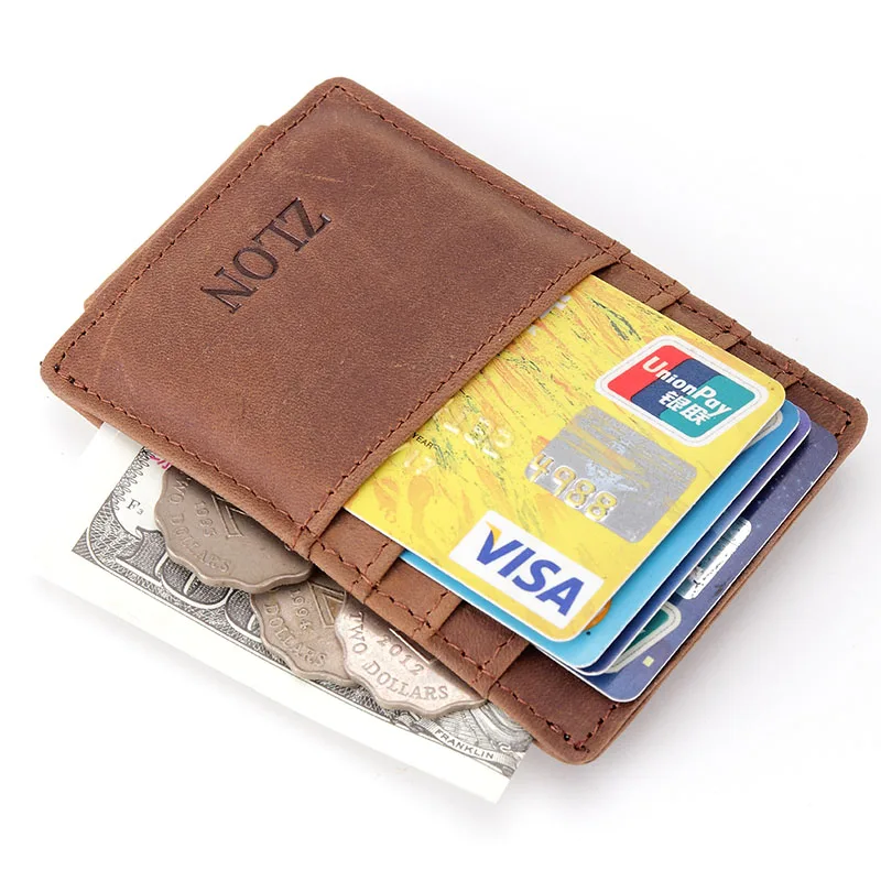 Мужской кошелек ZLON из 100% натуральной кожи с защитой RFID деловой Повседневный