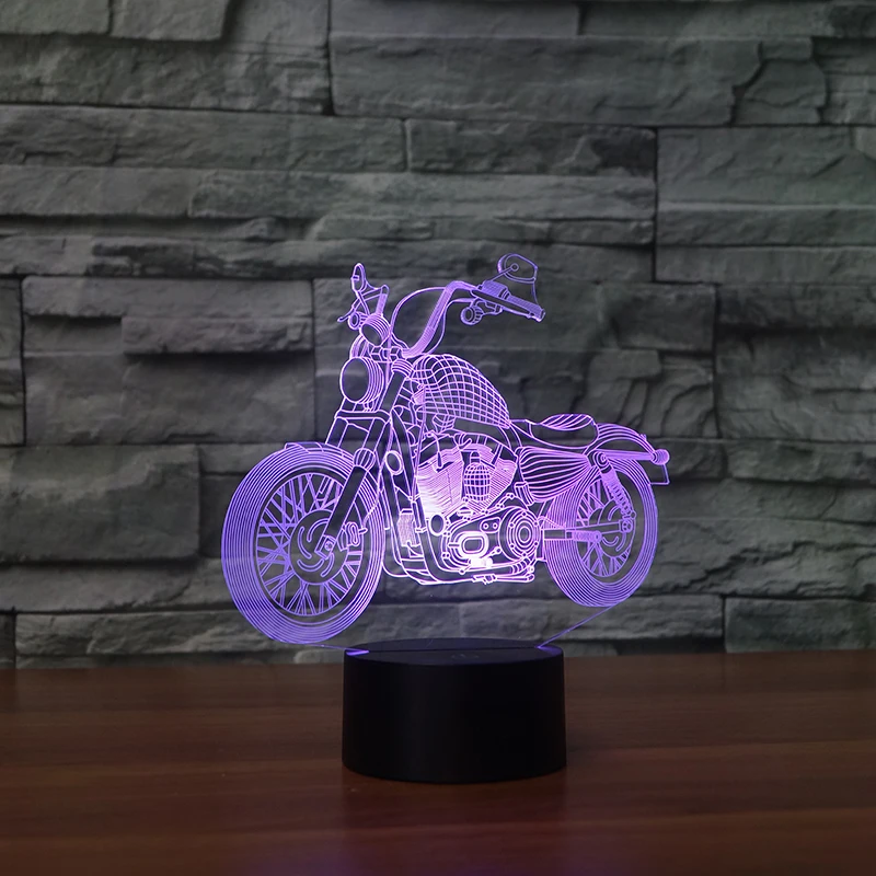 Новая сенсорная настольная лампа для мотоцикла 7 цветов изменяющаяся 3d новинка