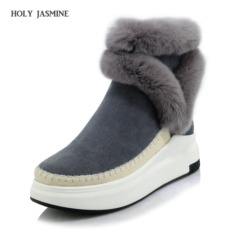 

20017 New Winter Female Plus Velvet Swing Shoes Snow Platform Boots Women Flat with Thermal Cotton-padded Shoes Flat Ankle Boots