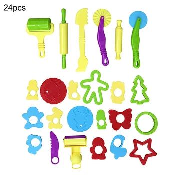 

24 Pcs Clay Tools Set Party Pack Tool Set Cutters Molds Rollers Play Accessory Kids Gift