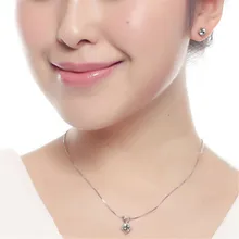 Fashion Pendant Necklace New Square Zircon Pendant Necklace for Women Simple S925 Sterling Silver Jewelry Gift