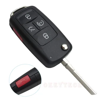 

Okeytech For VW Sharan 4+1 5 button flip key shell Replacement Folding Remote Control Key Cover Car Keys For SKODA VOLKSWAGEN