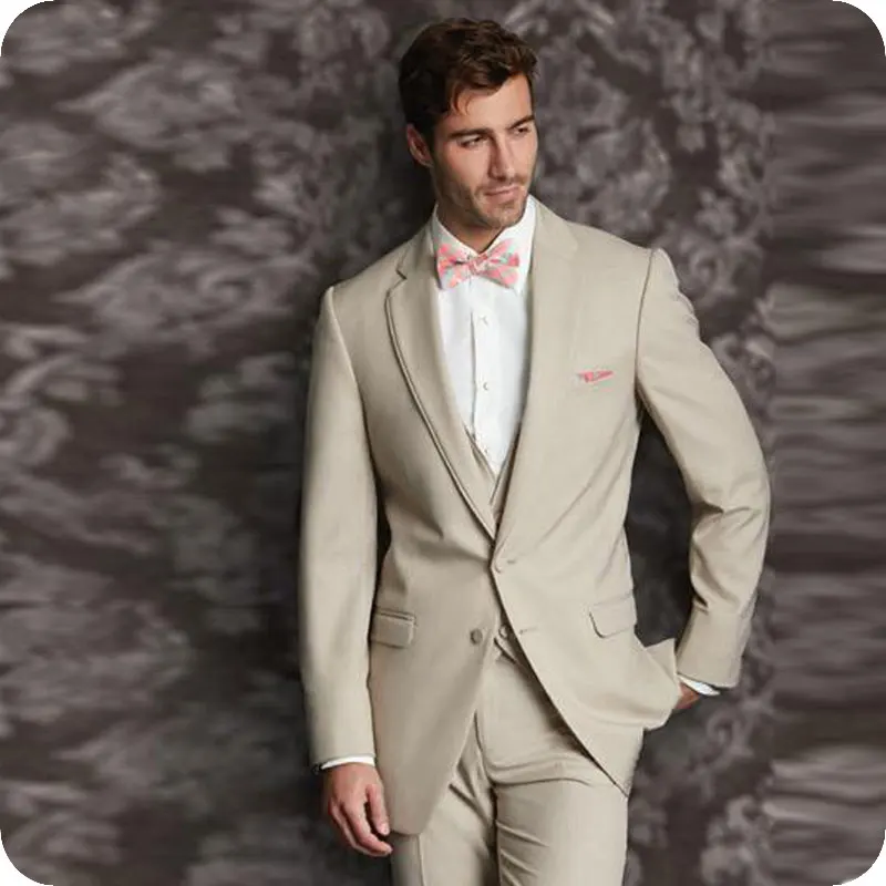 2019 Slim Fit Beige Men Suits For Wedding Bridegroom Groom Costume Evening Party Prom Formal Tuxedo Best Man Blazer Traje Hombre 2019 slim fit business men suits for wedding bridegroom groom costume prom casual tuxedo best man blazer traje hombre 3pcs