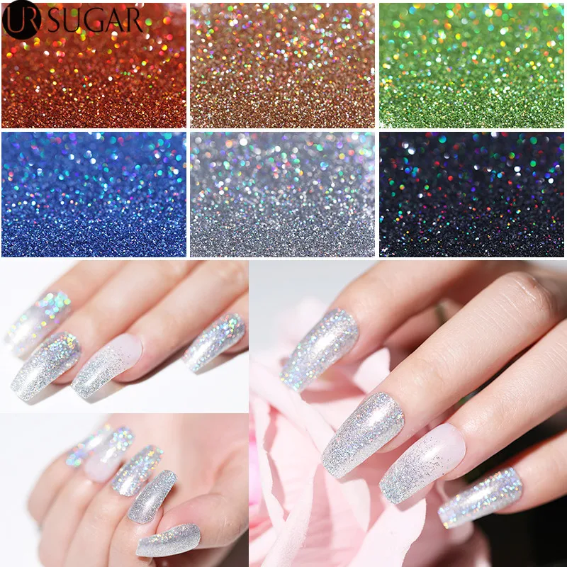 

10g Holographic Nail Glitter Powder Shining Holographic Laser Nail Art Pigment Chrome Dust Powder Shimmer DIY Nail Decorations