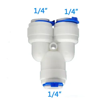 

1PC 1/4" OD Y Type Tee 3 Way Tube Quick Connect Push Fit RO Water Reverse Osmosis System to Connector Water Tube Fitting