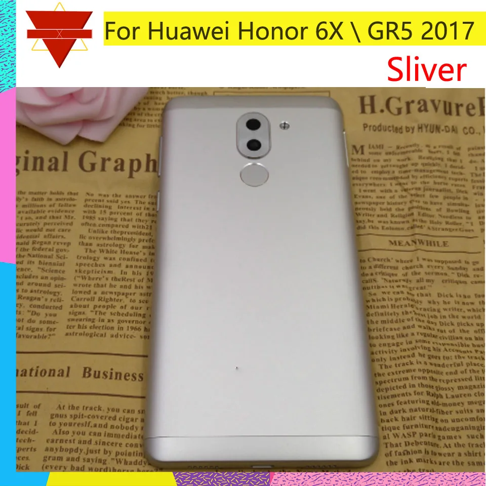 Для Huawei Honor 6X Задняя крышка батареи задняя дверь корпус чехол для GR5 BLL-L23 с сенсорным датчиком ID боковые кнопки объектив камеры