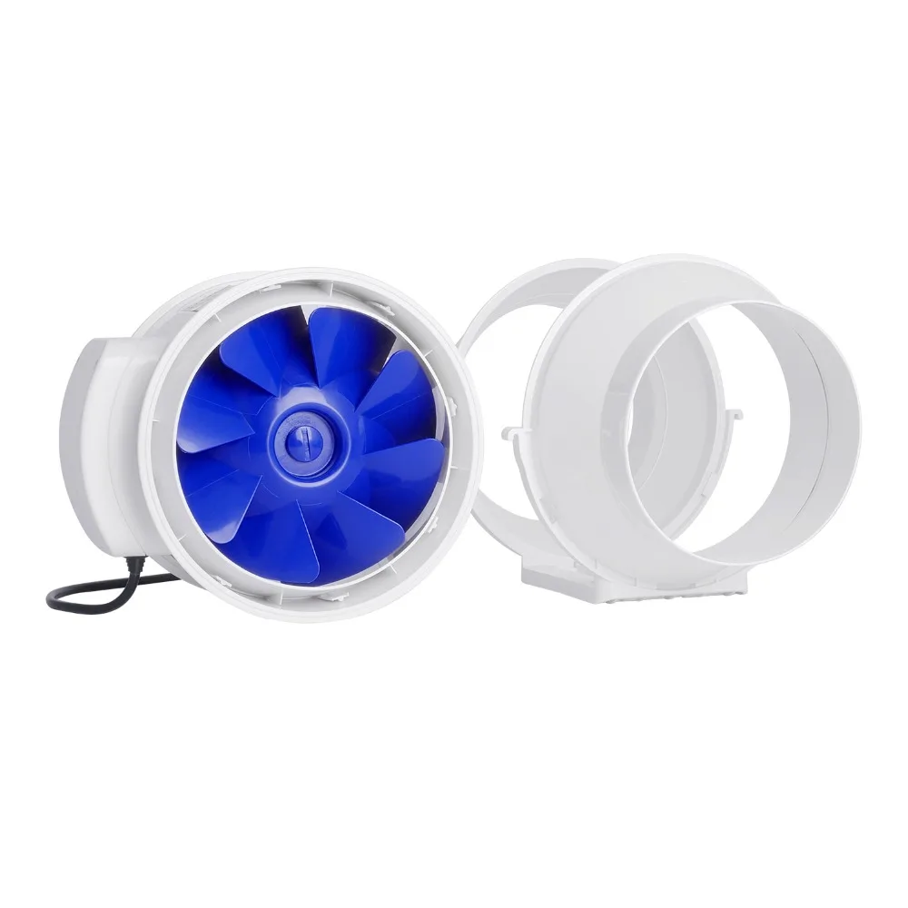 4/5/6/8'' 220V inline duct fan strong air ventilator ABS pipe ventilation exhaust fan dual speed system bathroom wall window fan