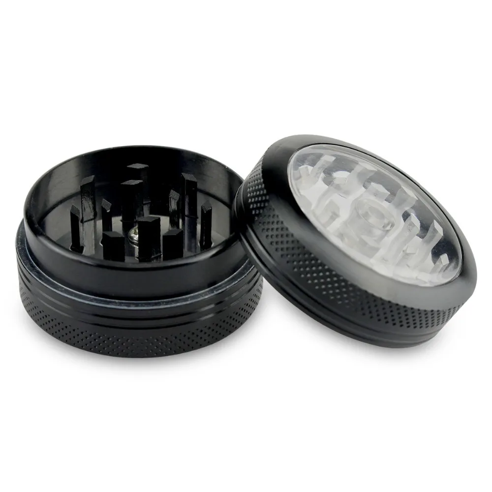 

Formax420 1.5 Inch 2 Layers Aluminum Hand Press Herb Grinder Tobacco Smoking Grinder Black Color