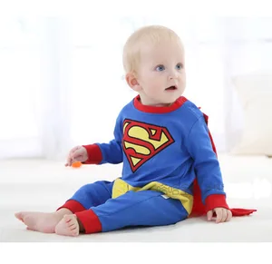 Cute Baby Cosplay Superman Costumes Romper Halloween Superhero Jumpsuit for Toddler Infant Boy Girl Outfit Birthday Party Gift