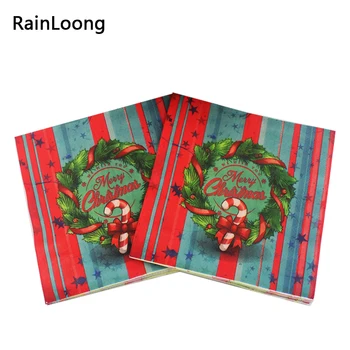 

[RainLoong] Christmas Bell Napkins Festive & Party Supplies Tissue Paper Napkins Decoration Servilleta 33*33cm 5packs