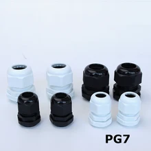 1 шт. высокое качество PG9 белый/черный IP68 водонепроницаемый пластиковый нейлоновый кабельный ввод