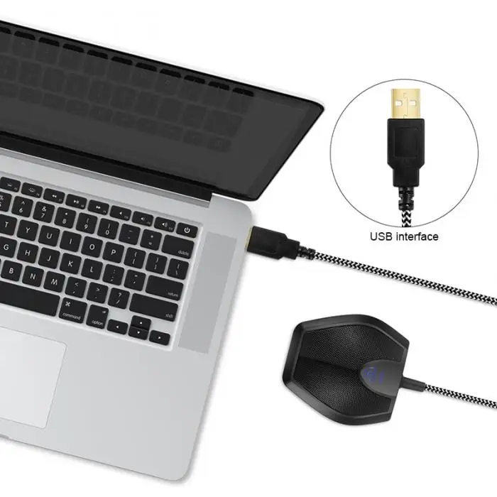 USB настольный микрофон для конференц-совещаний, бесшумный стерео всенаправленный микрофон, дропшиппинг