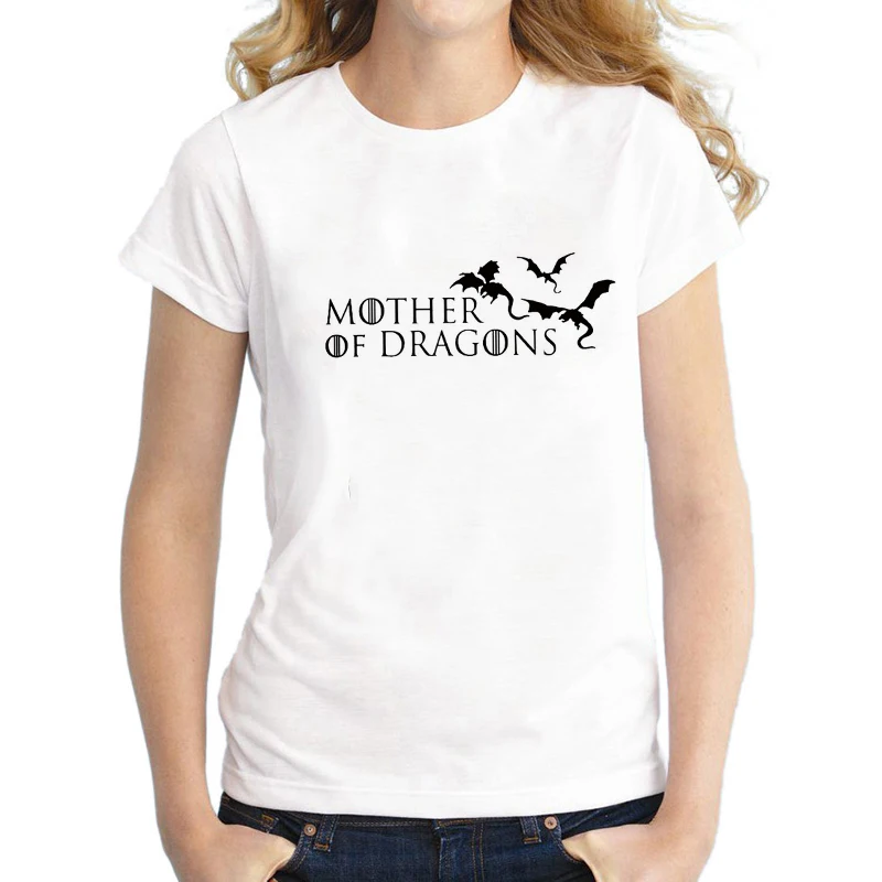 

Hot Summer Thin Women Clothes Mother Of Dragons Letter Print Tshirt GOT Daenerys Targaryen Dracarys Valar Morghulis T-shirt Tee