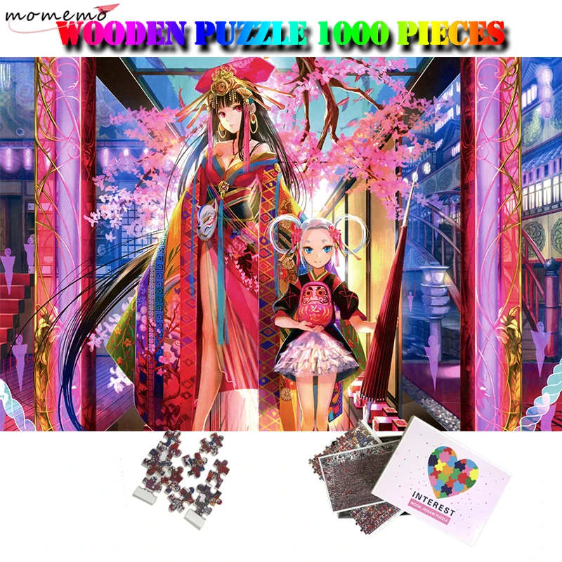 

MOMEMO Beauty Cartoon Girl Puzzle 1000 Pieces Relax Brain Wooden Puzzle Toy Adults Jigsaw Puzzles Gift Puzzle 1000 Piezas Adulto
